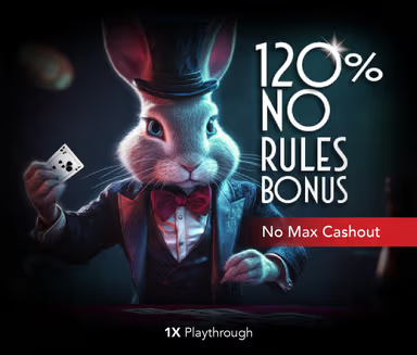120% No Rules Bonus welcome offer at Slot Bunny